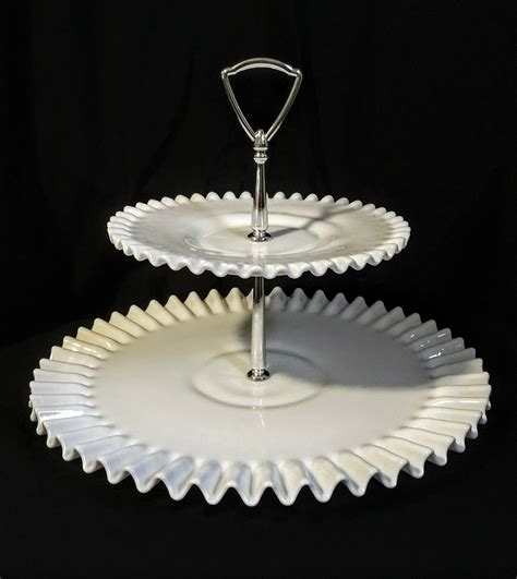 milk glass serving tray